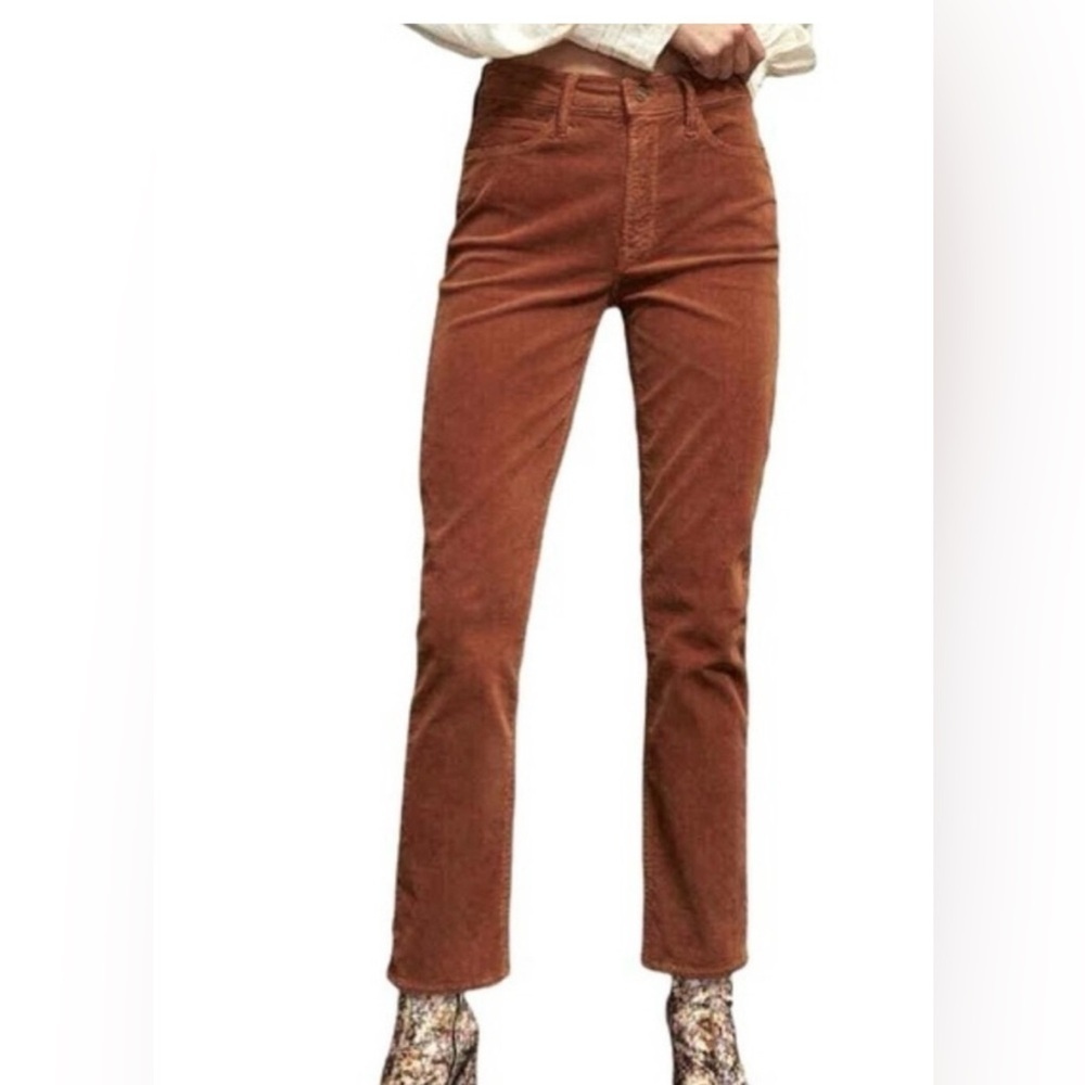 MOTHER Women Hopscotch Brown Corduroy Mid Rise Dazzler Ankle Fray Jeans Size 25 - Picture 11 of 12